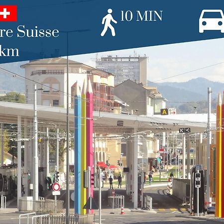 Homey Keola - Parking Prive Gratuit - Aux Portes De Geneve - Au Pied Du Tram - Appartement Avec 1 Chambre Et Un Grand Salon Avec Un Canape-Lit Ambilly ภายนอก รูปภาพ
